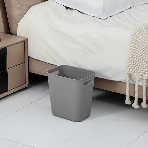 UUJOLY Plastic Small Trash Can Wastebasket, Garbage Container Basket for Bathrooms, Laundry Room, Kitchens, Offices, Kids Rooms, Dorms, 3.5 Gallon, 3.5 Gallon, Grey | Compact Sturdy Garbage Can for Bathroom, Laundry Room, Kitchen, Office, Kids Room, Dorm,