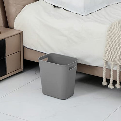 UUJOLY Plastic Small Trash Can Wastebasket, Garbage Container Basket for Bathrooms, Laundry Room, Kitchens, Offices, Kids Rooms, Dorms, 3.5 Gallon, 3.5 Gallon, Grey | Compact Sturdy Garbage Can for Bathroom, Laundry Room, Kitchen, Office, Kids Room, Dorm,