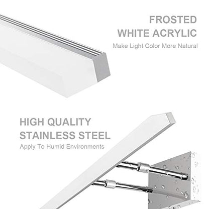 Aipsun 24 inch Dimmable LED Vanity Lights Adjustable Bathroom Light Fixtures Over Mirror Chrome Modern Vanity Lighting(White Light) - color: Polished Chrome-D, size: 23.6 in