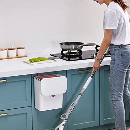 Hanging Trash Bin Wall Mounted Waste Bin Gargabe Waste Can for Bathroom Kitchen (White) - color: White