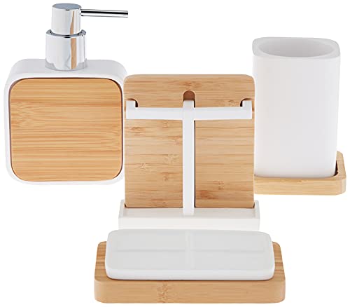 Sweet Home Collection Bathroom Accessories Sets Unique Collections Modern Classic Contemporary Decorative Beautiful Designs Bath Shower Tub Décor, 4 Piece, Ritz - color: Ritz, size: 4 Piece - Bathroom Accessory Set