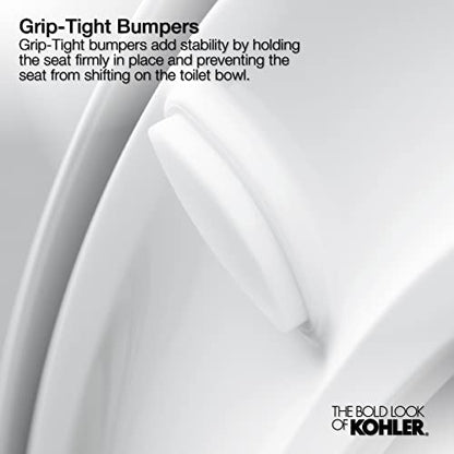 KOHLER K-4639-95 4636-G9 Cachet Quiet-Close Toilet Seat, Elongated, Ice Grey, Round - color: Ice Gray, size: Round
