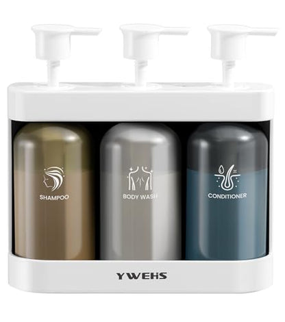 Shampoo and Conditioner Dispenser Shower Soap Dispenser 3 Chamber No Drill Shampoo Dispense for Shower Wall Mounted Shower Shampoo Dispenser 3 Chamber for Bathroom Hotel 3 * 13.37 fl.oz White - color: White-3