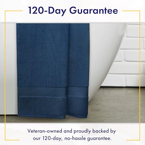 100% Organic Luxury Bath Sheets - GOTS Certified - Extra Large 35x70 Inches (Pack of 2) Zero-Twist, Long-Staple Cotton Bath Sheet Set (Navy Blue) - color: Navy, size: 2pc Bath Sheets