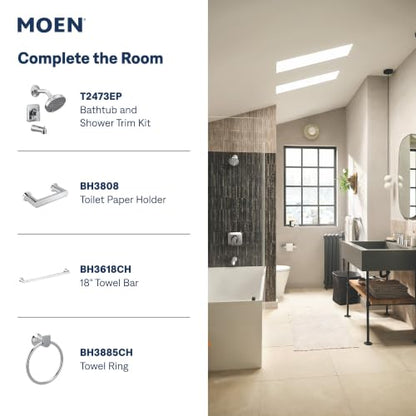 Moen Genta LX Two-Handle High Arc Widespread Bathroom Sink Faucet, for 3-Hole Setups, Valve Included, Chrome, TV6708 - color: Chrome