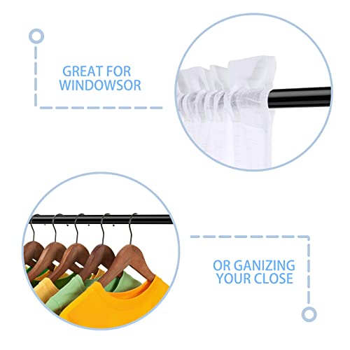 Spring Tension Curtain Rods Short Tension Rod (Black,17" to 28"-3Pcs) - color: Black, size: 17" to 28"-3Pcs