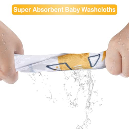 Baby Washcloths, 24Pack Baby Wash Cloths Extra Soft & Ultra Absorbent, Baby Towels and Washcloths Face Towels for Unisex Boys Girls Body, Washclothes Gentle on Sensitive Skin, 9x9 Shark - color: Shark