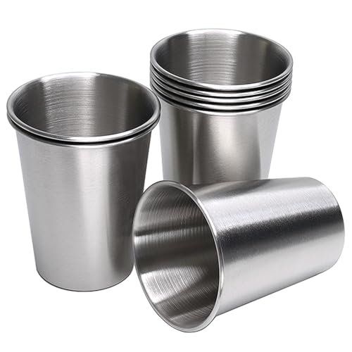 Alimat PluS 12 Oz Stainless Steel Cups 8 Pack, 350ml Metal Drinking Cups | for Bar, Home, Restaurant, Outdoor