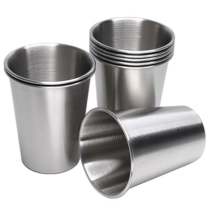 Alimat PluS 12 Oz Stainless Steel Cups 8 Pack, 350ml Metal Drinking Cups | for Bar, Home, Restaurant, Outdoor