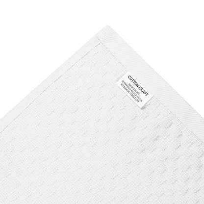 COTTON CRAFT Amazing Kitchen Towel - 12 Pack 100% Cotton Waffle Terry Towel | White - 16x28 inch Euro Café Waffle Weave Dish Towels - Soft Absorbent Quick Dry Low Lint Reusable Pantry Bar Cleaning Cloth - color: White, size: 12 Pack