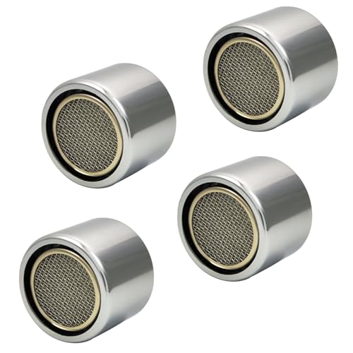 Bathroom Sink Aerator,2.2 GPM Faucet Aerator, Made of Solid Brass and Stainless Steel,55/64 Inch Female Thread Faucet Replacement with Gasket,For Kitchen and Bathroom,4PCS(Silver) - style: Female-4PCS