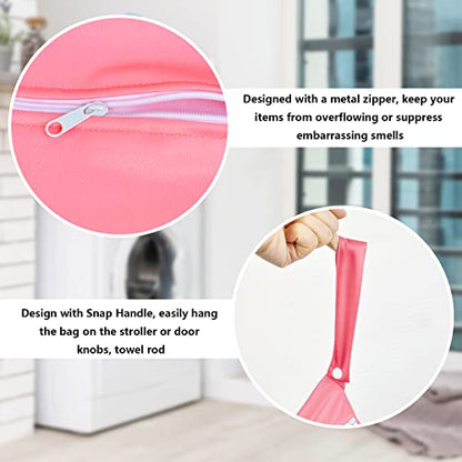 2 Pcs Large Travel Laundry Bag - Waterproof Wet Dry Washable for Dirty Clothes, Bathing Suit, Workout, Gym, Swimming, Yoga (Pink+Grey) - color: Pink+Grey