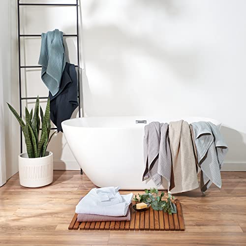 UCHINO Waffle Twist Cotton Hand Towel Absorbent Quick Dry 20x30, Grey, 1 Pc - color: Grey, size: Hand Towel