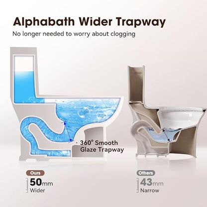 17.3” Elongated Toilet with Soft Close Seat, Two piece Toilets for Bathroom | Nano Self-Cleaning Glaze, 1.27 GPF, Watersensed/ADA/MAP1000/cUPC, Easy to Clean & Install, 12" Rough-In - color: TPT003 - 1.27 GPF Classical with single flush
