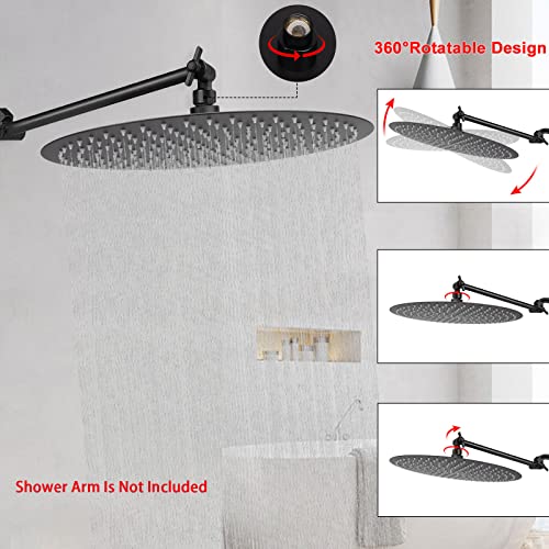 NearMoon Rain Shower Head, Ultra-Thin Design-Pressure Boosting, Awesome Some Experience, High Flow Stainless Steel Rainfall Head (16 Inch, Matte Black) - color: Matte Black, size: 16 Inch