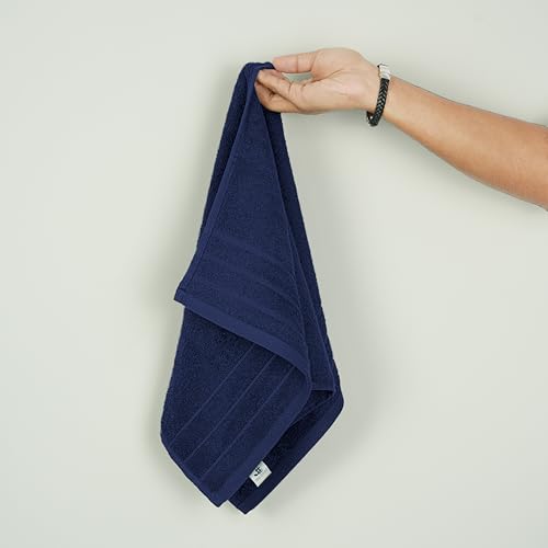 6 Piece Hand Towels Set 16 x 28 Inches, Navy | 100% Cotton, Lighter Weight, Quick to Dry, 16 x 28 Inches, Super Soft & Absorbent, Perfect for Bathroom & Kitchen - color: Navy