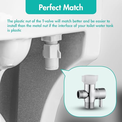 BARROCK Chrome Handheld Bidet Sprayer for Toilet,Stainless Steel Baby Cloth Diaper Jet Spray Kit,Bathroom Toilet Bidet Attachment Set with Adjustable Water Pressure for Bathing Pets and Feminine Wash - color: Chrome