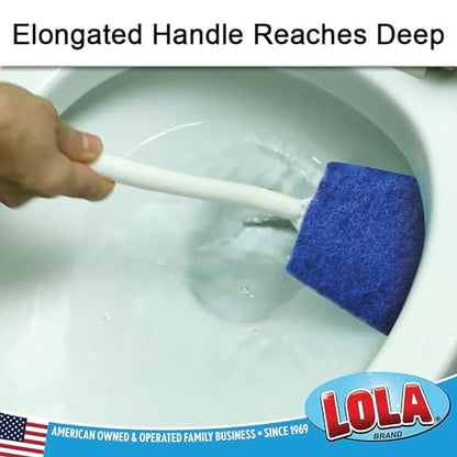 LOLA Bath & Toilet Bowl Scrubber Brush w/Comfort Handle & Hang Hole. Non-Scratch, Removes Rings w/Scrubbing Pad, 1 Pack - size: 1 Pack, style: Bath & Toilet Scrubber Brush