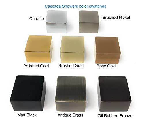 Cascada Luxury 9"x22" Rectangle Wall Mounted Thermostatic Shower System With Automated LED Color Change by Water Flow- Stainless Steel (9"x22", Brushed Gold) - color: Brushed Gold