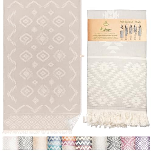 Premium 100% Cotton Turkish Towel – Vintage Light Grey, 35”x 67” – Quick Dry Beach Towel, Sand-Free, Lightweight – Ideal for Pool, Travel, and Everyday Use - Beach Accessories Must Haves - color: Vintage Light Grey