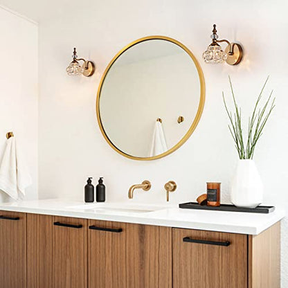 2-Pack 4.7 inch Wall Sconces Brass Bathroom Wall Light Fixtures, Spray Painting Process Modern Durable Vanity Lights for Bathroom Bedroom Living Room - color: Brass, size: 1-Light (2-Pack)