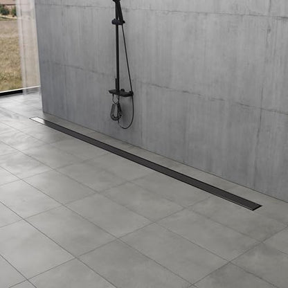 Kingston BSF7220 72" Stainless Steel Linear Shower Drain, Matte Black - color: Matte Black