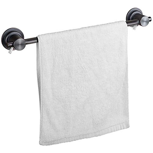 JiePai 24 inch Suction Cup Towel Bar,Towel Racks for Bath,Oil Rubbed Bronze | Vacuum Suction,No Drill,Removable,Heavy Duty Wall Mount ,For Smooth Surfaces,for Bathroom & Kitchen - color: Suction Towel Bar-24 Inch Rubbed Bronze