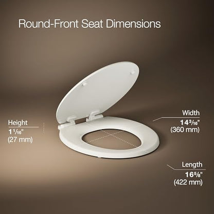 " KOHLER 20455-96 Ridgewood Round Soft Close Toilet Seat, Quiet-Close, Wood Toilet Seat, Home Essentials, Biscuit" - color: Biscuit