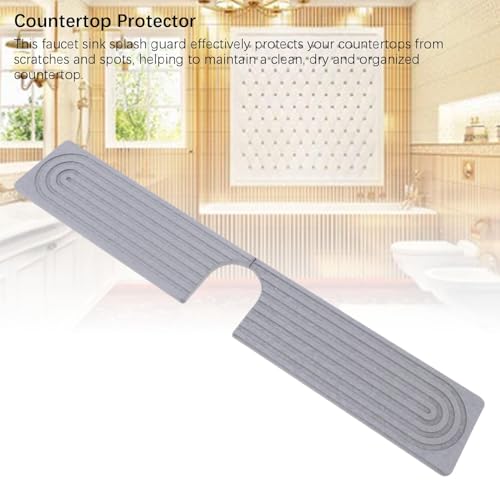 Quick Dry Porous Diatomite Faucet Mat for Kitchen Bathroom Countertop Protector with Non-Slip Feet, 23.6x3.9 Inches (Dark Grey) - color: Dark Grey