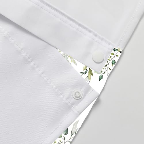 Sage Green Eucalyptus No Hook Shower Curtain with Snap in Liner- Hummingbird Shower Curtains for Bathroom- Fabric Inner Liner, Garden Butterflies Bath Curtains- Machine Washable,71 x 74 - color: Green Hummingbird