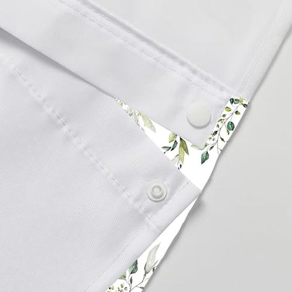 Sage Green Eucalyptus No Hook Shower Curtain with Snap in Liner- Hummingbird Shower Curtains for Bathroom- Fabric Inner Liner, Garden Butterflies Bath Curtains- Machine Washable,71 x 74 - color: Green Hummingbird