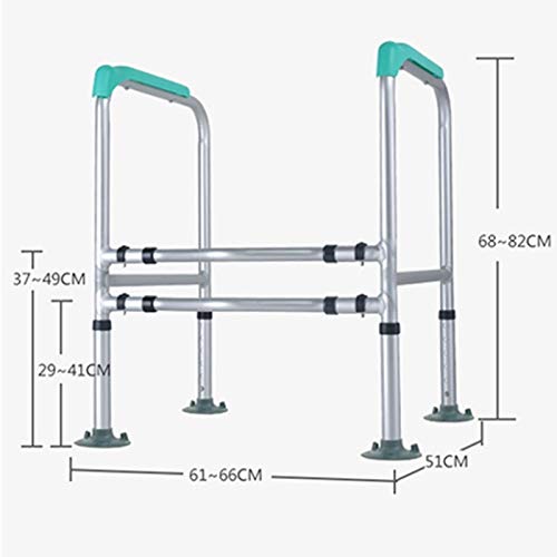 Toilet Safety Frame Free Standing Toilet Grab Bars Surrounding Rail Bathroom Handrail Adjustable Height with Safety Handles for Elderly, Disabled, Handicapped, Bathroom ALGFree