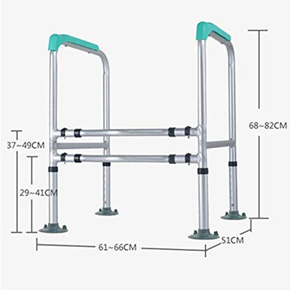 Toilet Safety Frame Free Standing Toilet Grab Bars Surrounding Rail Bathroom Handrail Adjustable Height with Safety Handles for Elderly, Disabled, Handicapped, Bathroom ALGFree