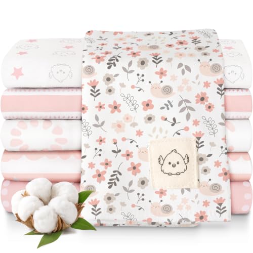 Organic Burp Cloths Baby Boy, Girl, 6-Pack Large Burping Cloths (Sweet Charm) | 100% Cotton Burp Clothes for Babies, Newborns Spit Up Rags, Super Soft, Absorbent Towels, Gender Neutral, Machine Washable - color: Sweet Charm, style: Shea