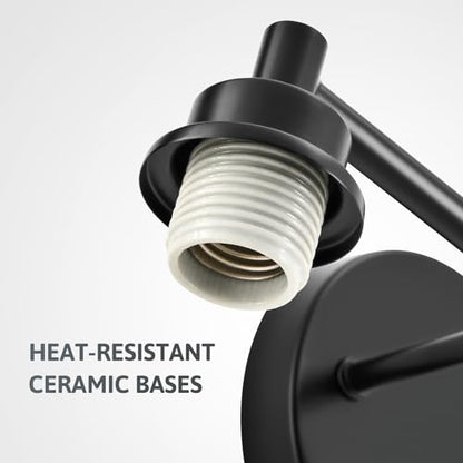 VONLUCE 4 Light Bathroom Vanity Light Fixtures, Black Finish | Globe Glass Shades, E26 Sockets, Easy to install, Vanity Lights for Bedroom Hallway Living Room - color: Black, size: 4-Light