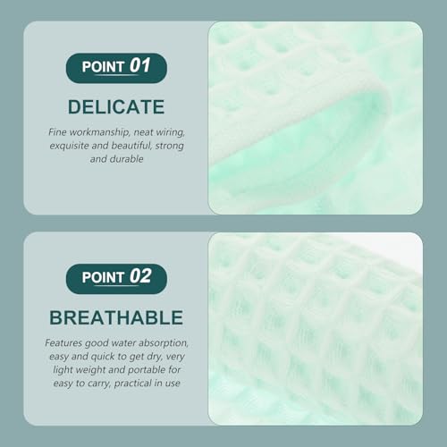 jojofuny 3pcs Green Waffle Weave Cotton Towels Large Highly Absorbent Quick-Dry Hand Face Bath Towels for Adults