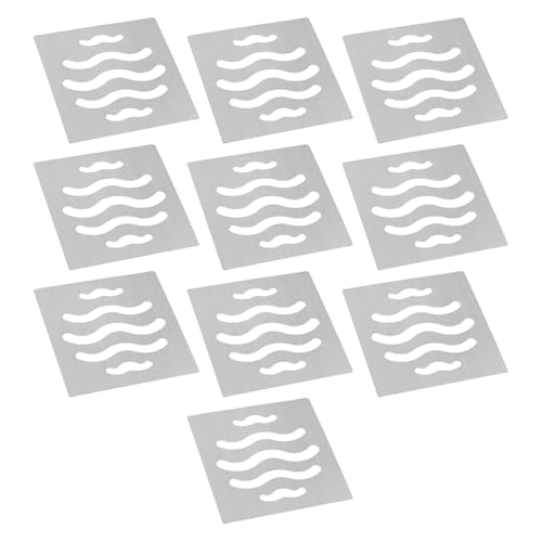 Drain Cover Grates Fit 2.5" x 2.5" Drain, Stainless Steel Drainage Grate Cover Square Replacement Floor Drain Strainer for Shower, Bathroom Floor, Balcony, and Outdoor Garden Drains -10pcs - size: 2.44" x 2.44"