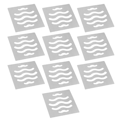 Drain Cover Grates Fit 2.5" x 2.5" Drain, Stainless Steel Drainage Grate Cover Square Replacement Floor Drain Strainer for Shower, Bathroom Floor, Balcony, and Outdoor Garden Drains -10pcs - size: 2.44" x 2.44"
