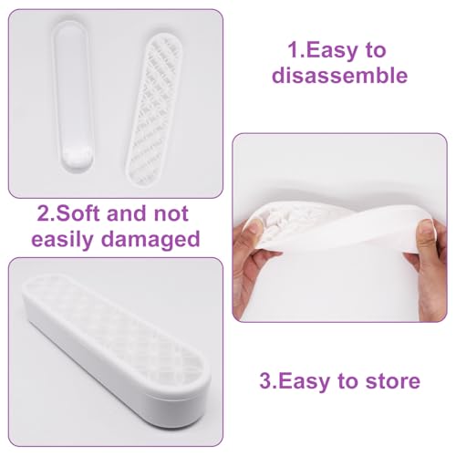 1Pcs White Makeup Brushes Holder Silicone Make Up Brush Holder Stand Makeup Vanity Brush Holders for Painting Pen Brushes Nail Clippers Drill Pens Ruler Sewing Craft Tools - color: White