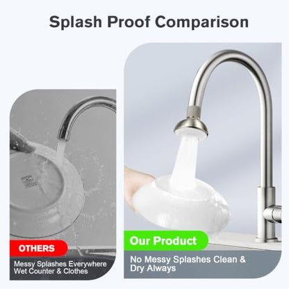 Kitchen Faucet Sprayer Attachment, Anti-Splash 3-Mode Swivel Faucet Extender with Wide Spray Area, 360° Rotating Faucet Aerator, Faucet Head Replacement for Kitchen (Brushed Nickel) - color: Brushed Nickel