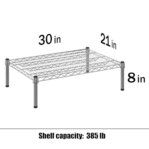 21" Deep x 30" Wide x 8" Height Wire Shelving Kit | 1-Tier | NSF Commercial Storage Rack Unit - size: 21" Deep x 30" Wide