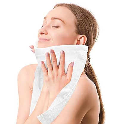 Yoofoss Luxury Washcloths Towel Set 10 Pack Baby Wash Cloth for Bathroom-Hotel-Spa-Kitchen Multi-Purpose Fingertip Towels & Face Cloths - White - color: White
