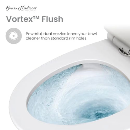 Swiss Madison SM-1T112 Ivy One Piece Toilet Dual Flush - color: Glossy White, size: 12" Rough-in