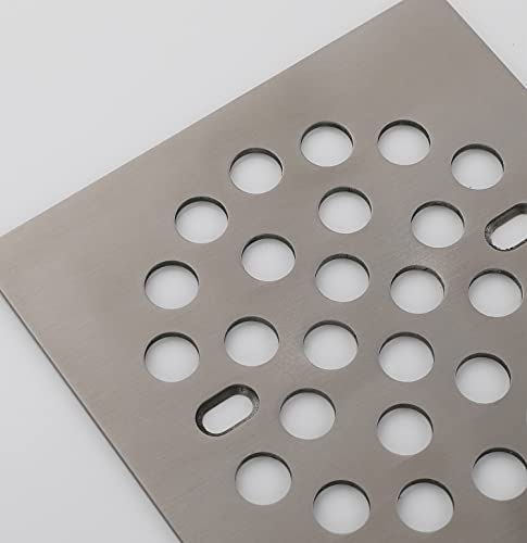 RRAJJ Square Improve 4-1/4 Inch(108mm*108mm) Screw-in Shower Floor Drain Grate Strainer (Brushed Nickel) - color: Brushed Nickel