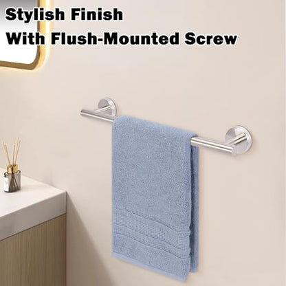 Livabber Bath Towel Bar, 304 Stainless Steel Towel Rack, Heavy Duty Towel Holder Wall Mounted for Bathroom/Kitchen, Usable Hanging Length-13.4 Inch, Total Length-16 Inch (Brushed Nickel) - color: Brushed Nickel, size: 16 Inch