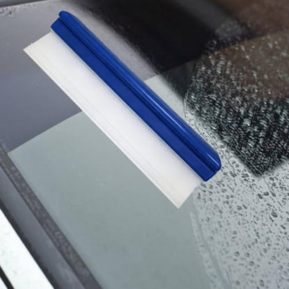 2pack 12inch Car Drying Squeegee Water Blade Universal Quick Drying Squeegee Wiper Flexible T-Bar Water Blade Silicone Squeegee for Car,Glass,Windshield,Bathroom Blue Handle - color: Blue