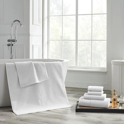 Modern Threads Waffle-Rib 6-Piece Towel Set – Premium Cotton Bath Towels, Ultra-Absorbent & Soft, Elegant Waffle Texture for Bathroom & Spa, White - color: White