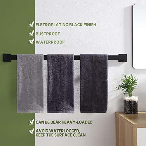 KOKOSIRI 36-Inch Single Towel Bar, Bathroom Kitchen Towel Holder, Wall Mounted SUS304 Stainless Steel Towel Rack, Matte Black, B4003BK-L36 - color: Matte Black, size: 36-Inch