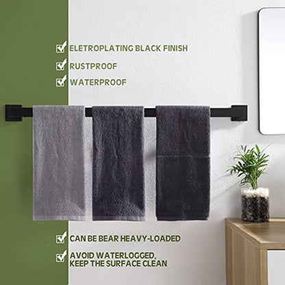 KOKOSIRI 36-Inch Single Towel Bar, Bathroom Kitchen Towel Holder, Wall Mounted SUS304 Stainless Steel Towel Rack, Matte Black, B4003BK-L36 - color: Matte Black, size: 36-Inch