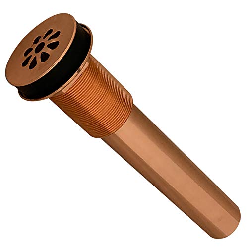 Premier Copper Products D-207PC 1.5-Inch Non-Overflow Grid Bathroom Sink Drain, Polished Coppe